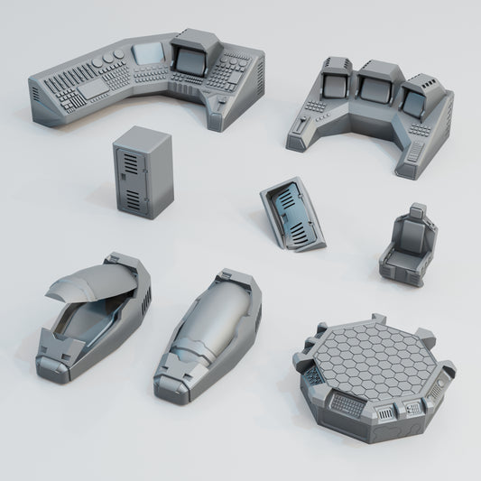 Sci-fi Scatter Pack Alpha - Sci-Fi Grimdark Miniatures by Saucermen Studios, Wargame Scale 3D Printed