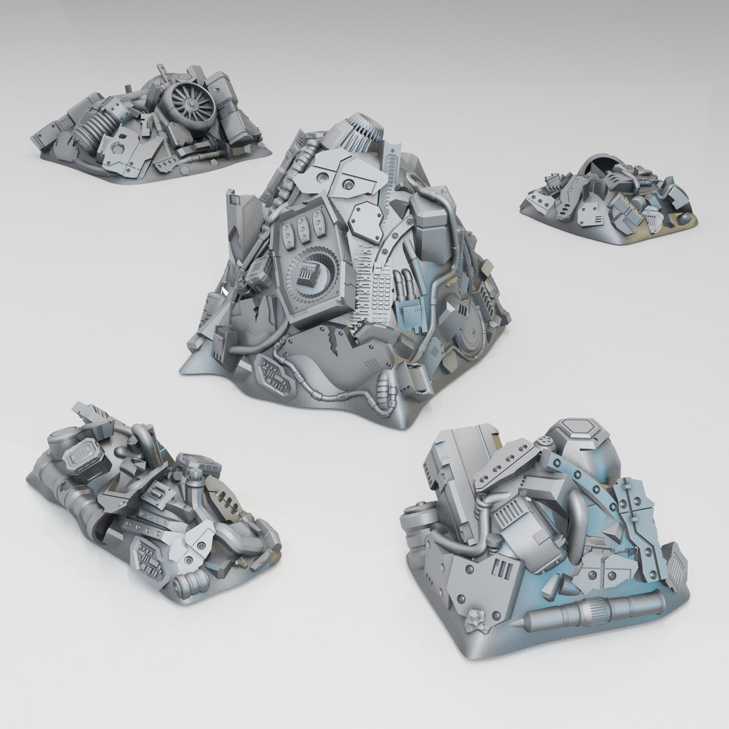 Tech Heaps (Junk Piles) - Sci-Fi Grimdark Miniatures by Saucermen Studios, Wargame Scale 3D Printed