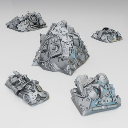 Tech Heaps (Junk Piles) - Sci-Fi Grimdark Miniatures by Saucermen Studios, Wargame Scale 3D Printed