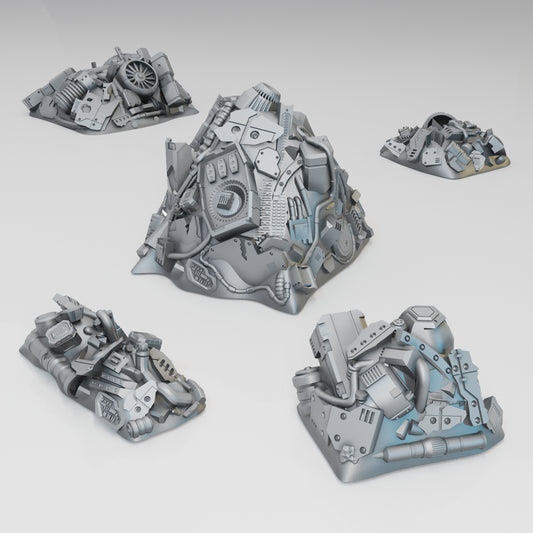 Tech Heaps (Junk Piles) - Sci-Fi Grimdark Miniatures by Saucermen Studios, Wargame Scale 3D Printed