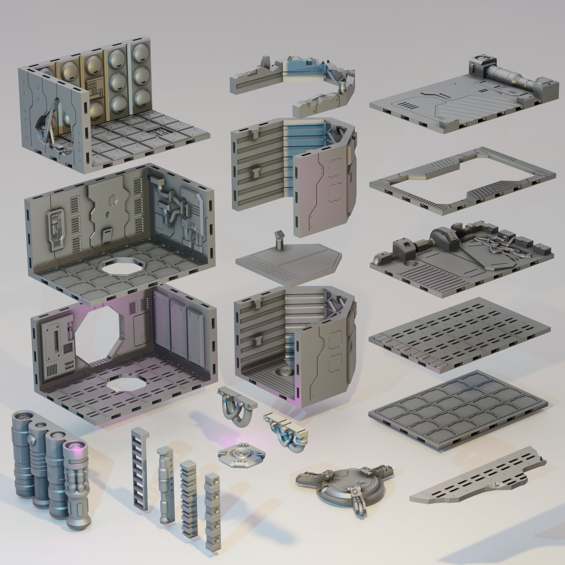 Lost Colony: Spaceship Graveyard - Internals UPGRADES - Sci-Fi Grimdark Miniatures by Saucermen Studios, Wargame Scale 3D Printed - photo 2