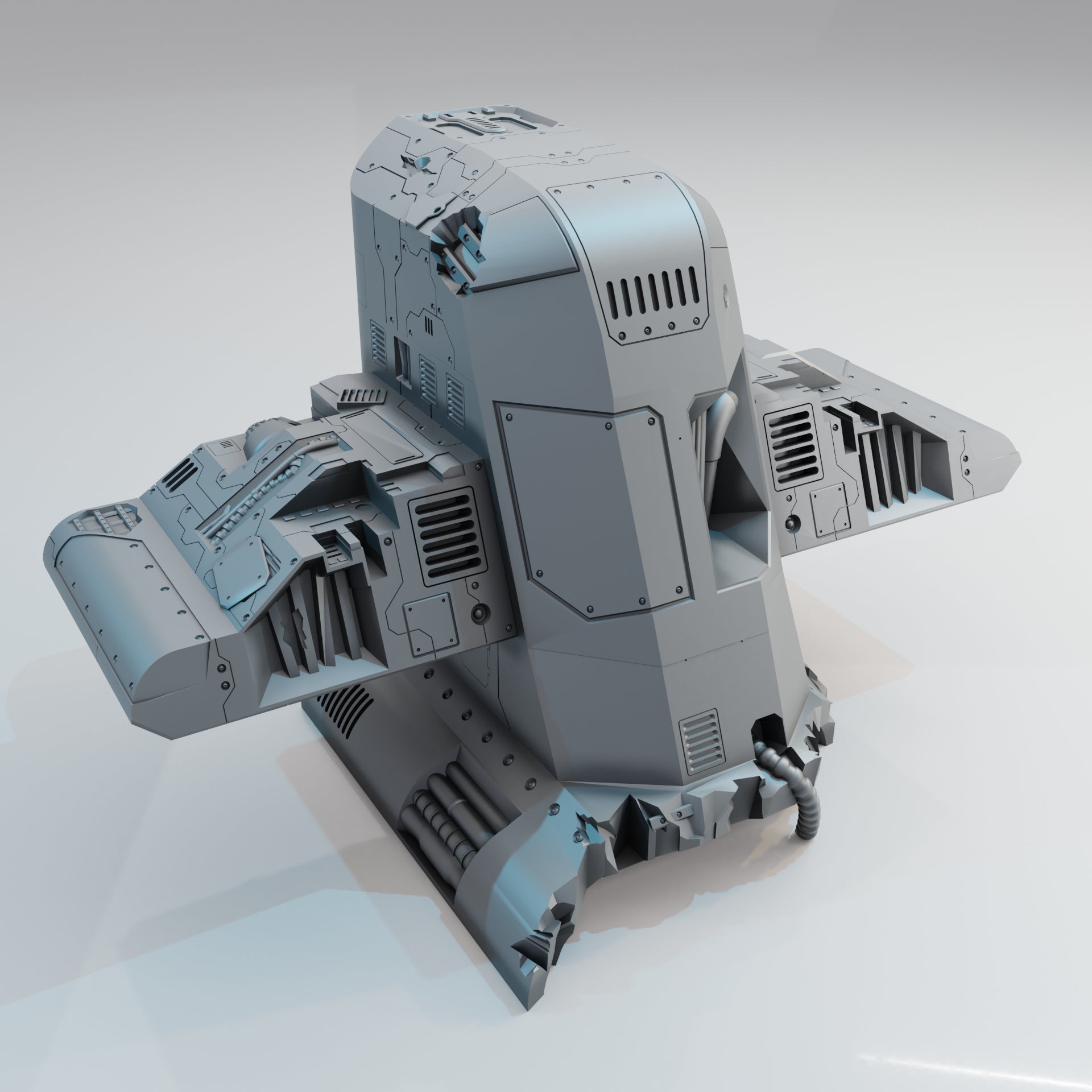 Lost Colony: Spaceship Graveyard - Tail Piece - Sci-Fi Grimdark Miniatures by Saucermen Studios, Wargame Scale 3D Printed