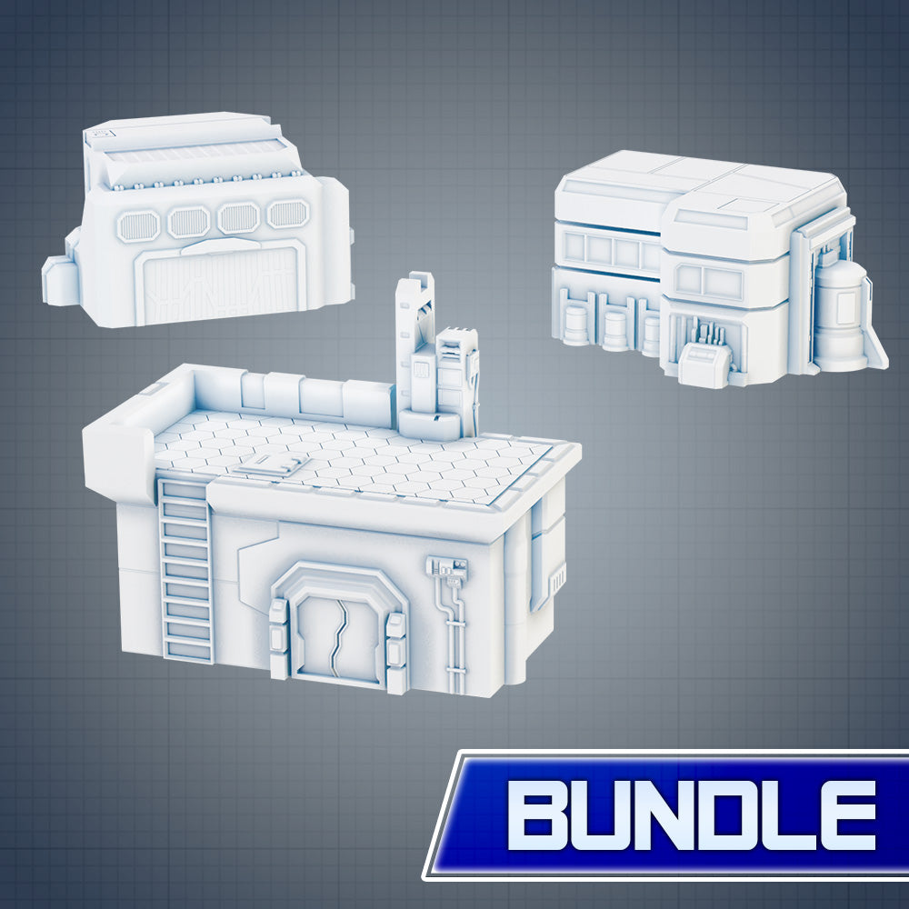 Sci-fi Building: BUNDLE - Sci-Fi Grimdark Miniatures by Saucermen Studios, Wargame Scale 3D Printed