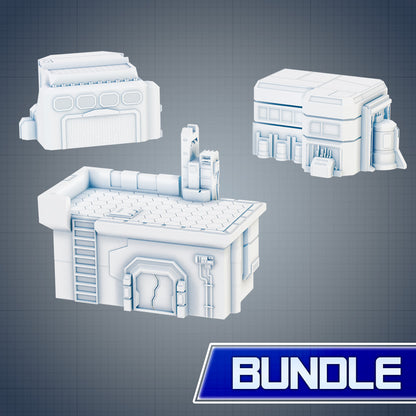 Sci-fi Building: BUNDLE - Sci-Fi Grimdark Miniatures by Saucermen Studios, Wargame Scale 3D Printed