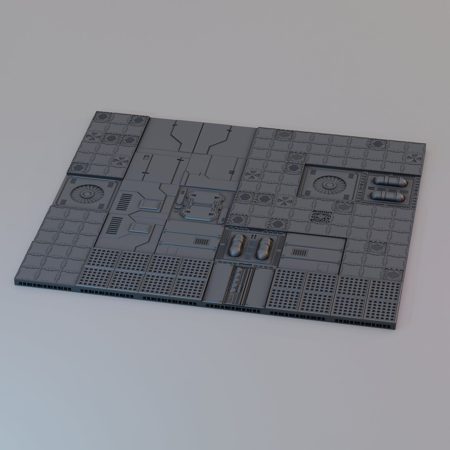 Modular Scifi Floor Tiles - Pack 1 - Sci-Fi Grimdark Miniatures by Saucermen Studios, Wargame Scale 3D Printed