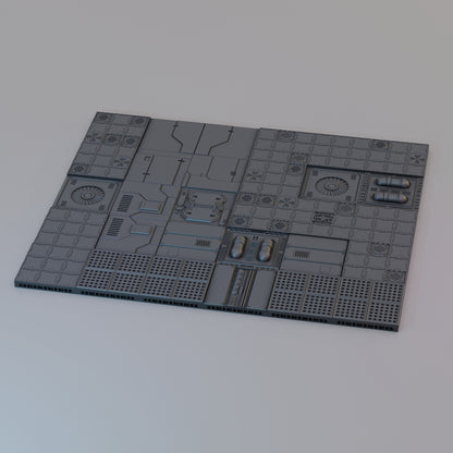 Modular Scifi Floor Tiles - Pack 1 - Sci-Fi Grimdark Miniatures by Saucermen Studios, Wargame Scale 3D Printed
