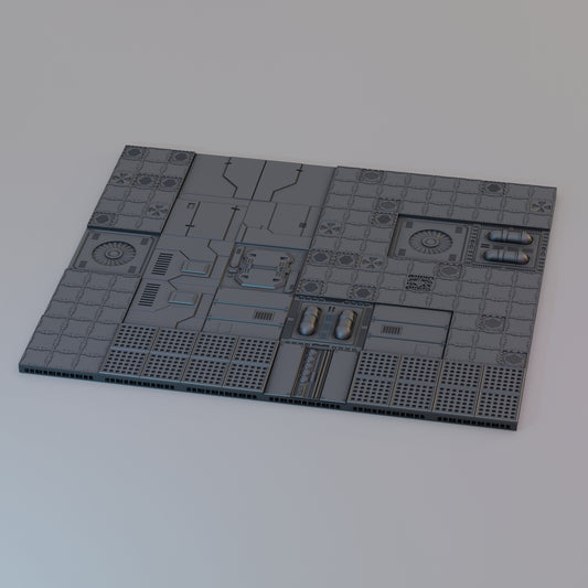 Modular Scifi Floor Tiles - Pack 1 - Sci-Fi Grimdark Miniatures by Saucermen Studios, Wargame Scale 3D Printed