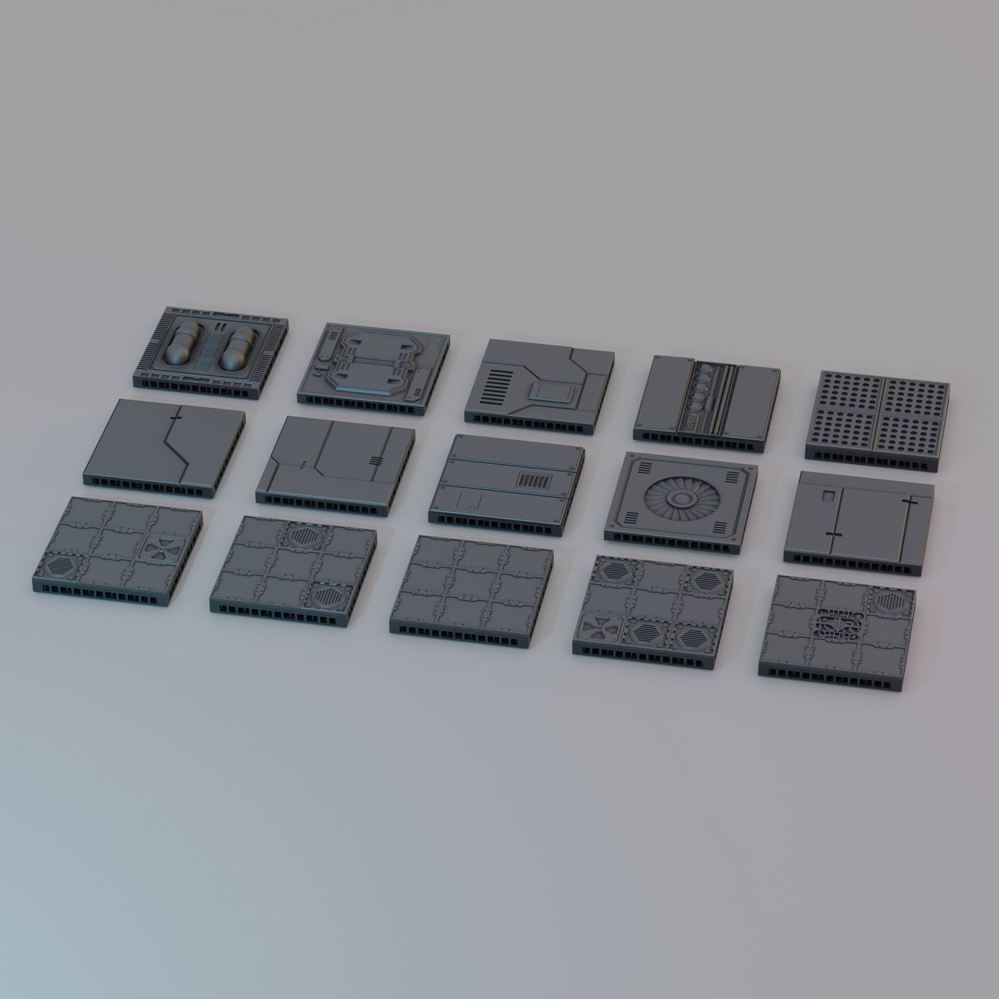 Modular Scifi Floor Tiles - Pack 1 - Sci-Fi Grimdark Miniatures by Saucermen Studios, Wargame Scale 3D Printed - photo 2