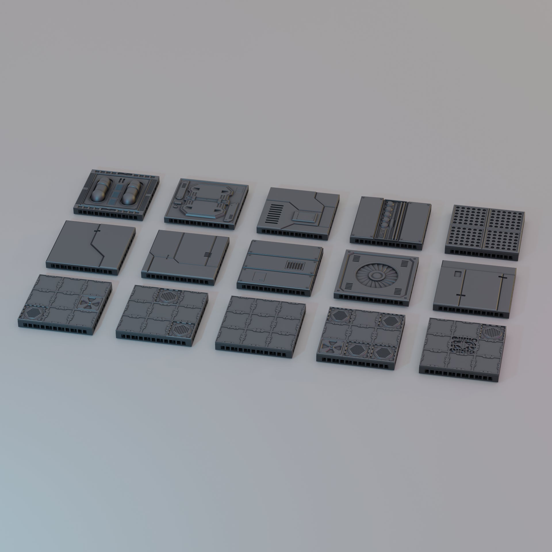 Modular Scifi Floor Tiles - Pack 1 - Sci-Fi Grimdark Miniatures by Saucermen Studios, Wargame Scale 3D Printed - photo 2