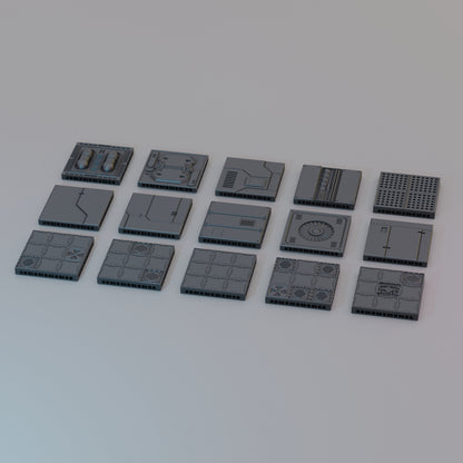 Modular Scifi Floor Tiles - Pack 1 - Sci-Fi Grimdark Miniatures by Saucermen Studios, Wargame Scale 3D Printed - photo 2
