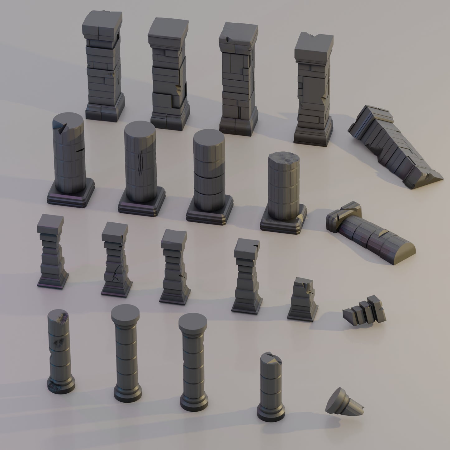 Pillars & Columns BUNDLE - Sci-Fi Grimdark Miniatures by Saucermen Studios, Wargame Scale 3D Printed