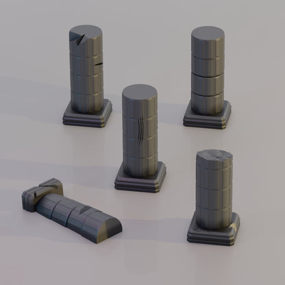 Pillars & Columns BUNDLE - Sci-Fi Grimdark Miniatures by Saucermen Studios, Wargame Scale 3D Printed - photo 3