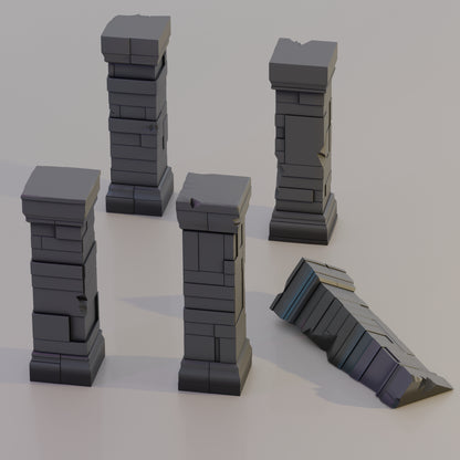 Pillars & Columns BUNDLE - Sci-Fi Grimdark Miniatures by Saucermen Studios, Wargame Scale 3D Printed - photo 4
