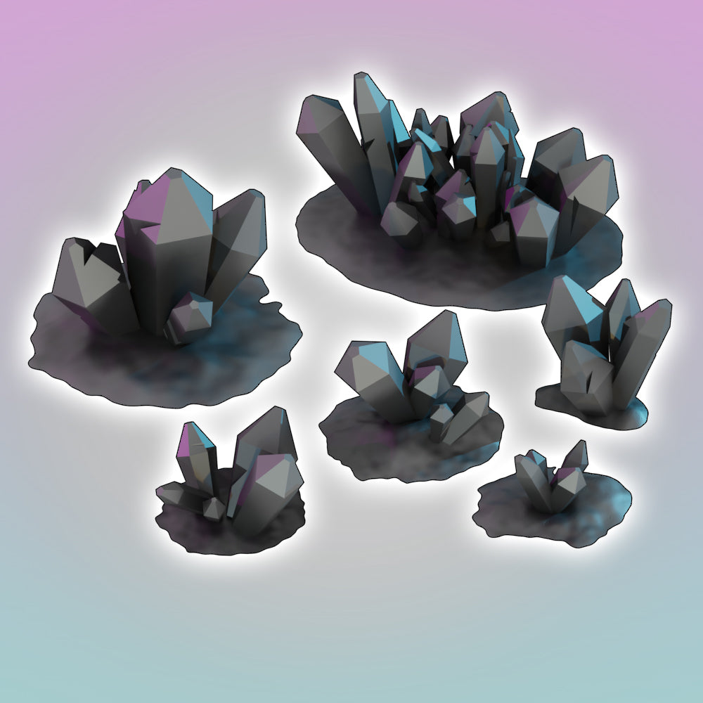 Crystal Formations - Sci-Fi Grimdark Miniatures by Saucermen Studios, Wargame Scale 3D Printed