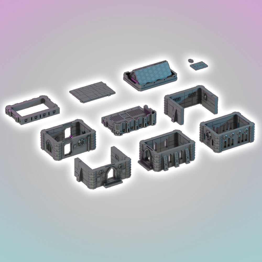 Flatline City: Gothic Sanctuary - Sci-Fi Grimdark Miniatures by Saucermen Studios, Wargame Scale 3D Printed - photo 2