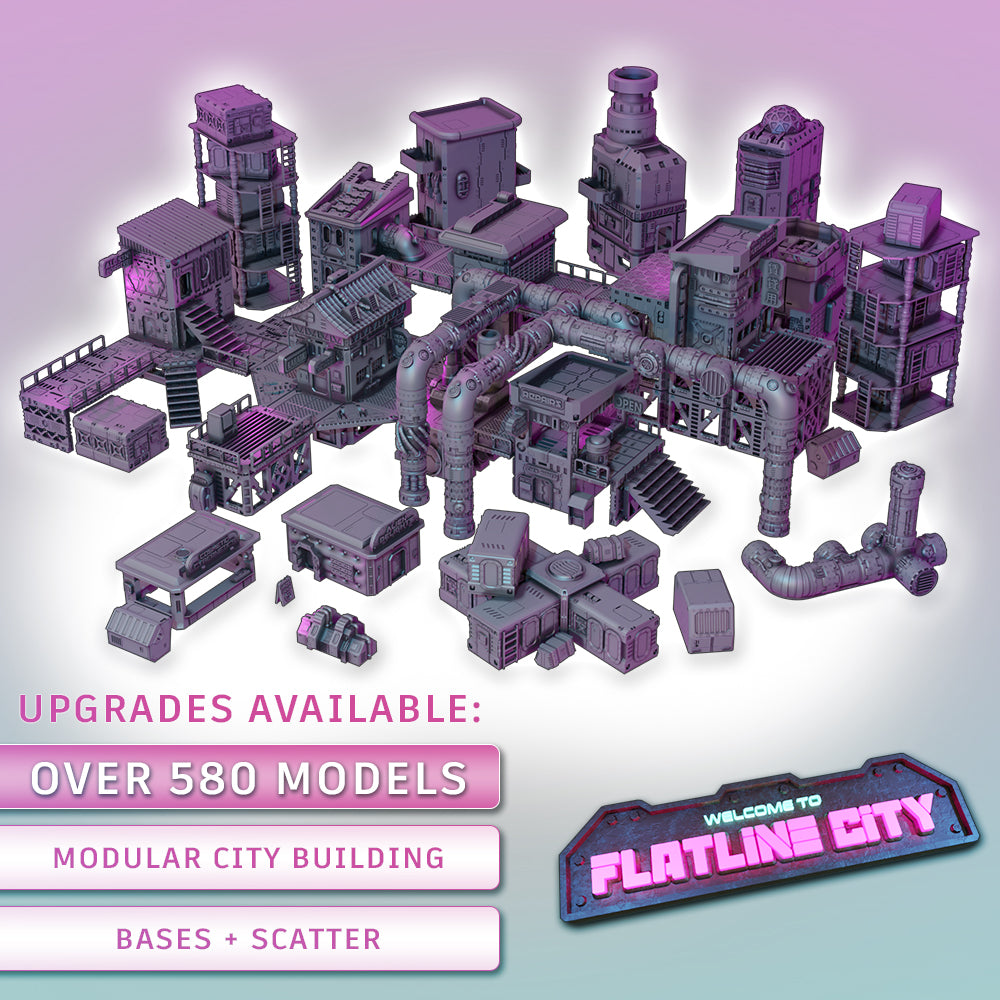 Flatline City: Gothic Sanctuary - Sci-Fi Grimdark Miniatures by Saucermen Studios, Wargame Scale 3D Printed - photo 3