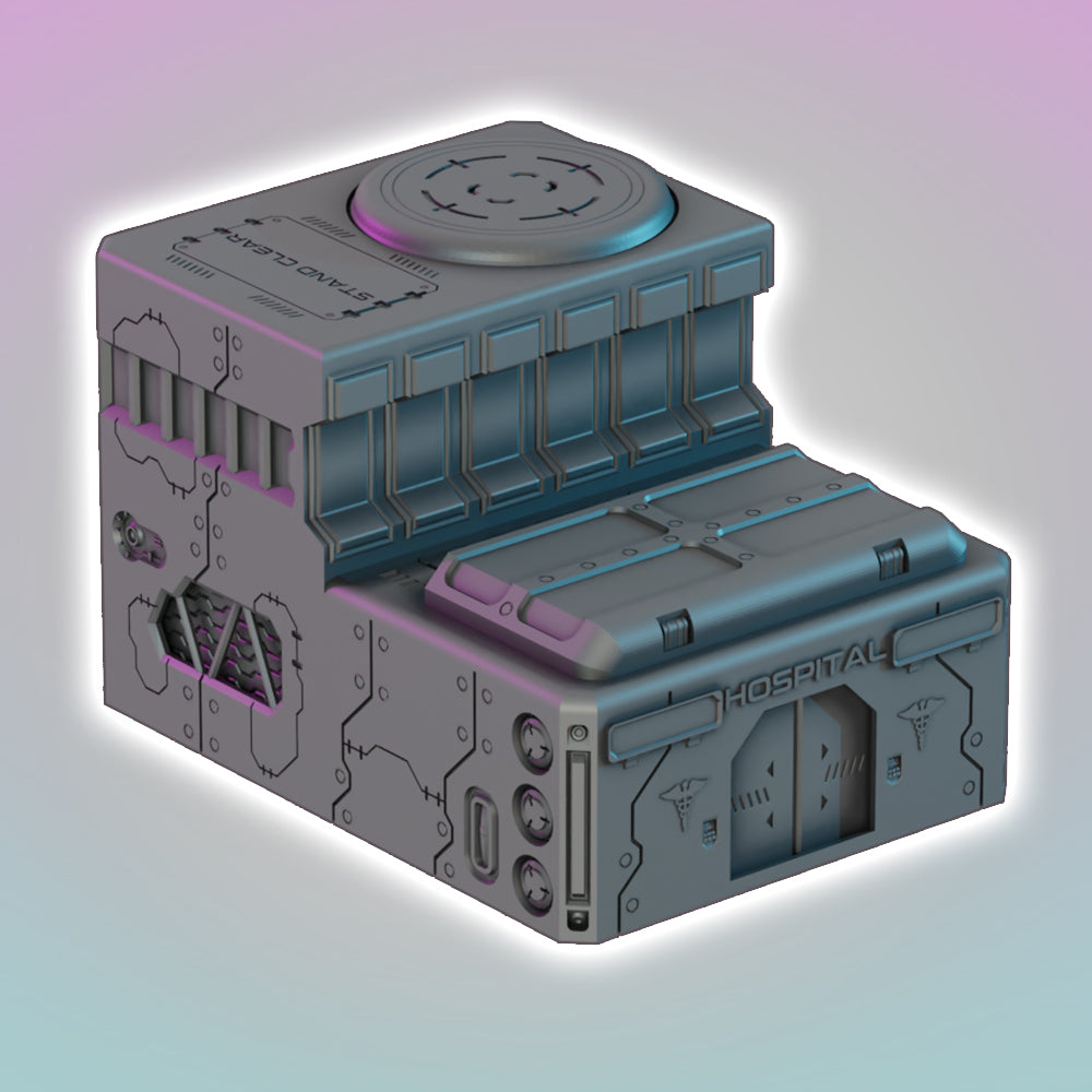 Flatline City: Hospital - Sci-Fi Grimdark Miniatures by Saucermen Studios, Wargame Scale 3D Printed