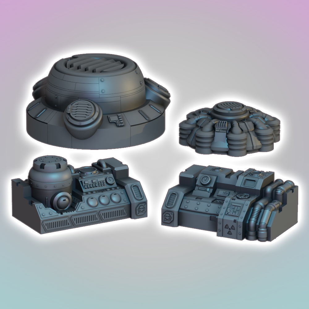 Flatline City: Waste Processing Facility - Sci-Fi Grimdark Miniatures by Saucermen Studios, Wargame Scale 3D Printed