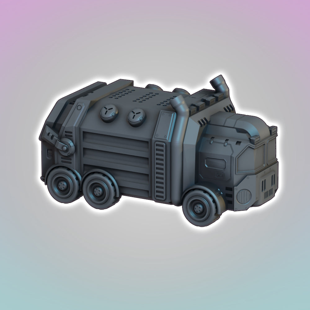 Flatline City: Garbage Disposal Truck - Sci-Fi Grimdark Miniatures by Saucermen Studios, Wargame Scale 3D Printed