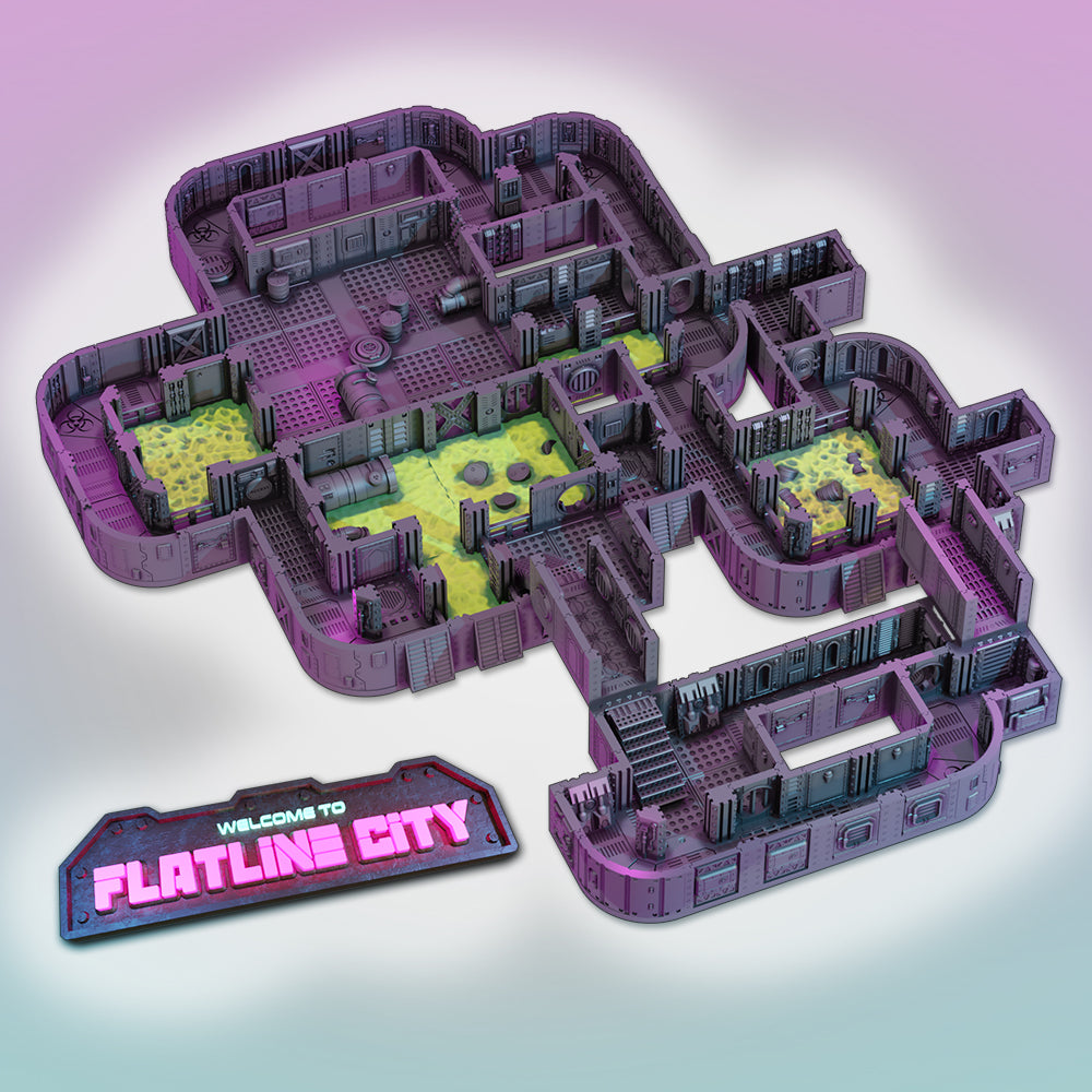 Flatline City: Underground Tunnels / Sewers - Sci-Fi Grimdark Miniatures by Saucermen Studios, Wargame Scale 3D Printed