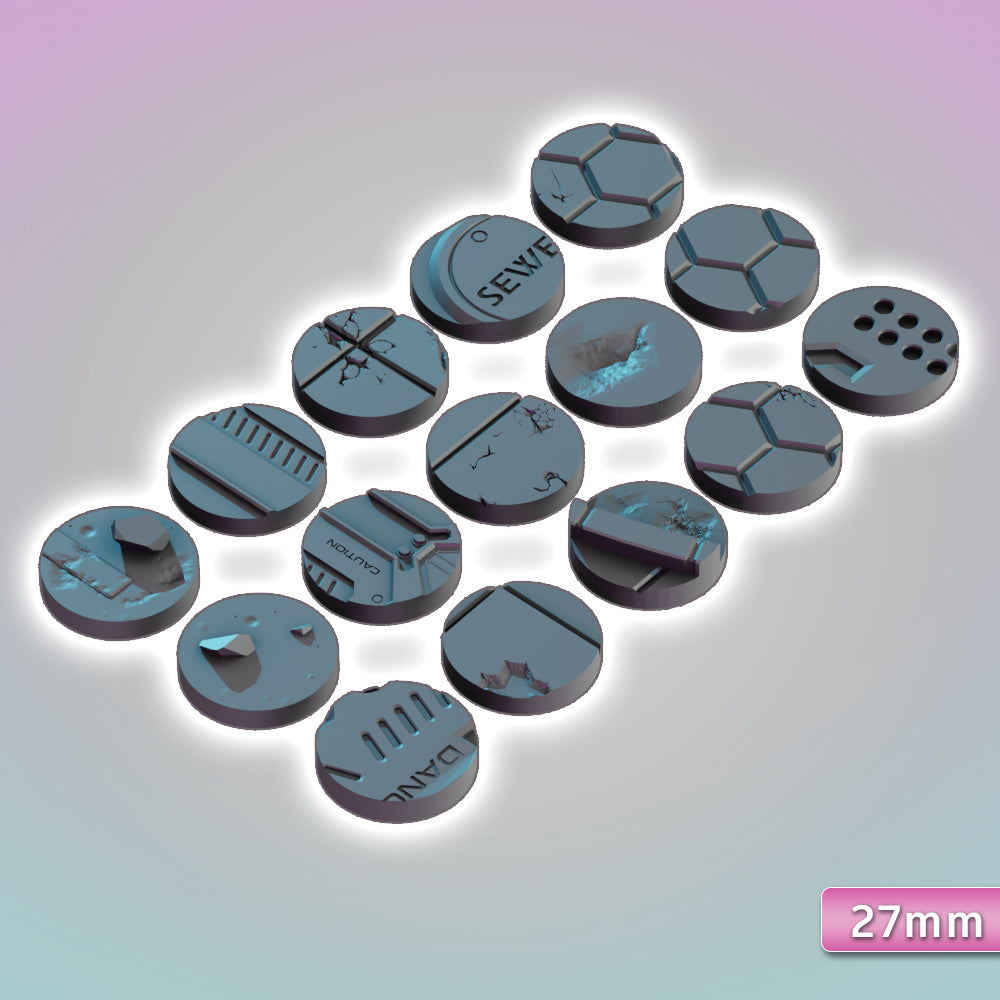 City & Industrial Bases 25-70mm Bundle - Sci-Fi Grimdark Miniatures by Saucermen Studios, Wargame Scale 3D Printed - photo 2