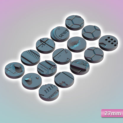 City & Industrial Bases 25-70mm Bundle - Sci-Fi Grimdark Miniatures by Saucermen Studios, Wargame Scale 3D Printed - photo 2