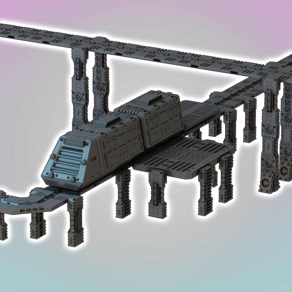 Flatline City: Transit System - Sci-Fi Grimdark Miniatures by Saucermen Studios, Wargame Scale 3D Printed