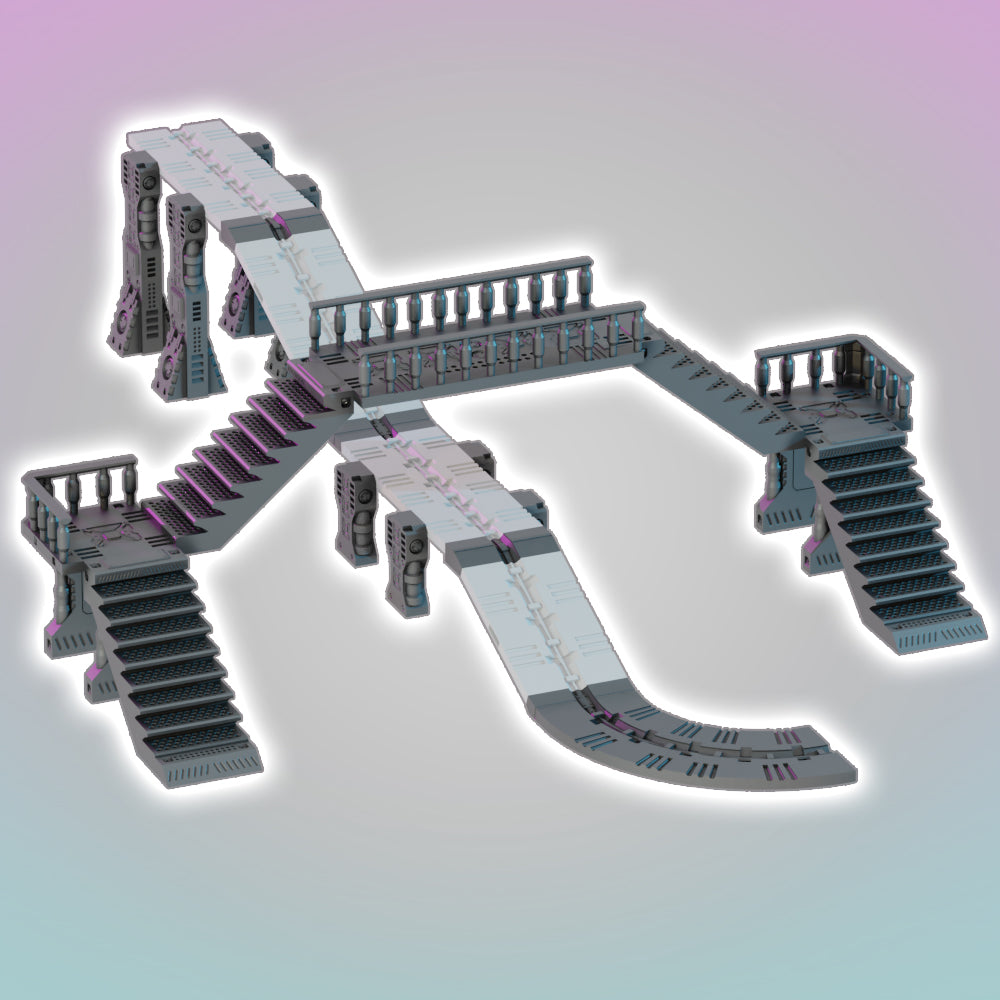 Flatline City: Transit System Upgrade Kit - Sci-Fi Grimdark Miniatures by Saucermen Studios, Wargame Scale 3D Printed
