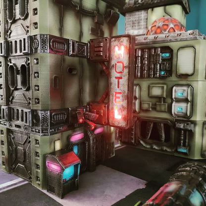 Flatline City: LED Integrated Signs - Sci-Fi Grimdark Miniatures by Saucermen Studios, Wargame Scale 3D Printed - photo 2