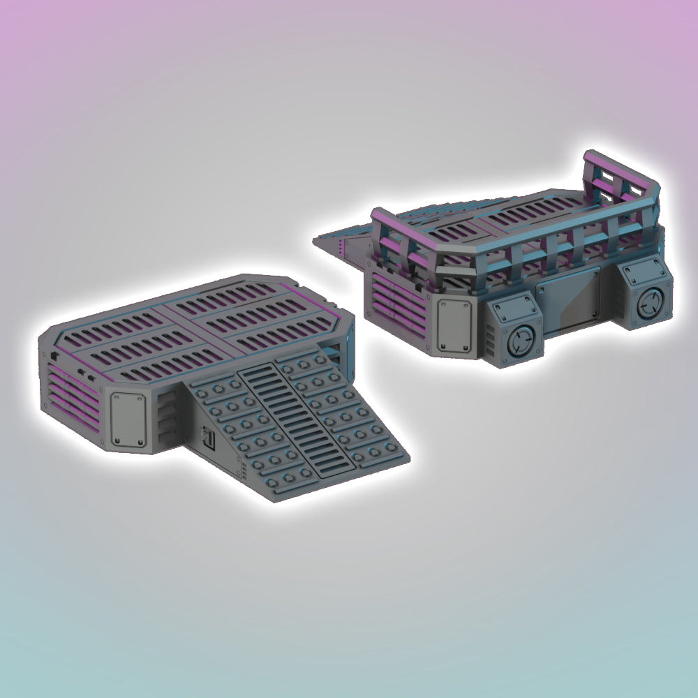 Industrial Platforms - Sci-Fi Grimdark Miniatures by Saucermen Studios, Wargame Scale 3D Printed