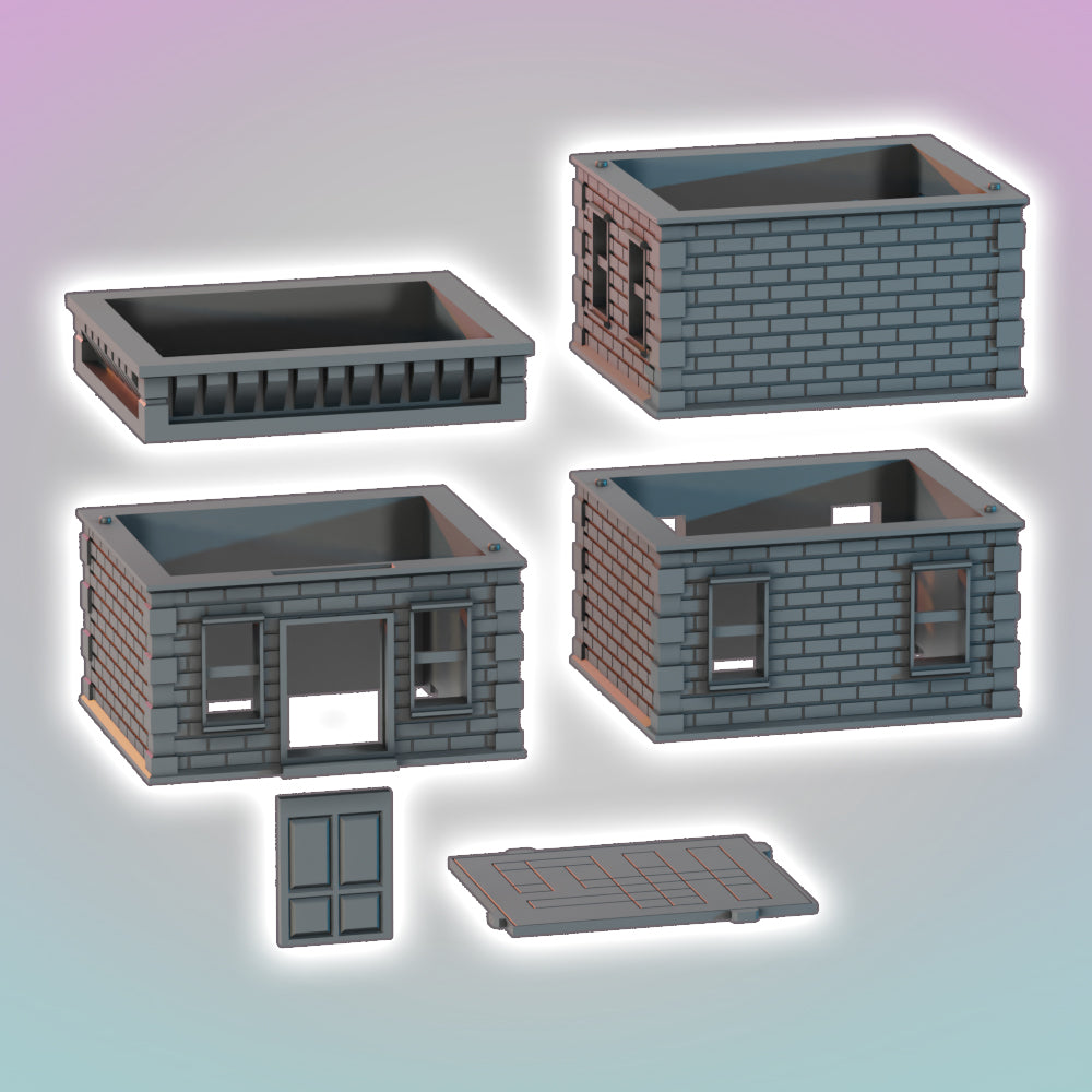 Modern Brick Apartment Buildings - Sci-Fi Grimdark Miniatures by Saucermen Studios, Wargame Scale 3D Printed - photo 2