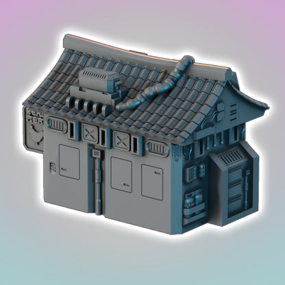 Flatline City: Noodle Bar - Sci-Fi Grimdark Miniatures by Saucermen Studios, Wargame Scale 3D Printed - photo 2