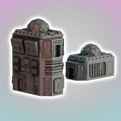 Flatline City - Science & Research Facility - Sci-Fi Grimdark Miniatures by Saucermen Studios, Wargame Scale 3D Printed