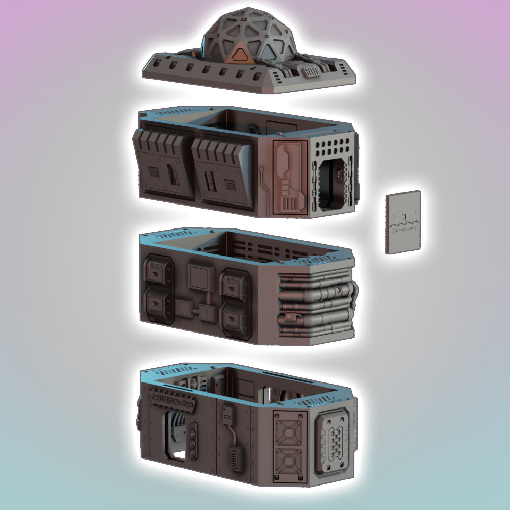 Flatline City - Science & Research Facility - Sci-Fi Grimdark Miniatures by Saucermen Studios, Wargame Scale 3D Printed - photo 3
