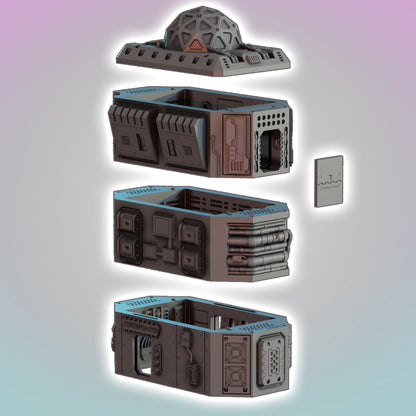 Flatline City - Science & Research Facility - Sci-Fi Grimdark Miniatures by Saucermen Studios, Wargame Scale 3D Printed - photo 3