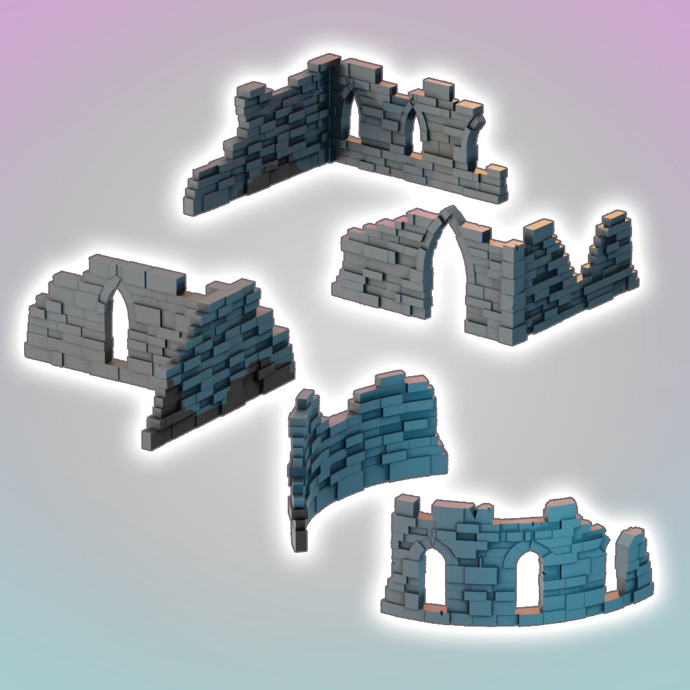 Ancient Castle Ruins - Sci-Fi Grimdark Miniatures by Saucermen Studios, Wargame Scale 3D Printed - photo 2