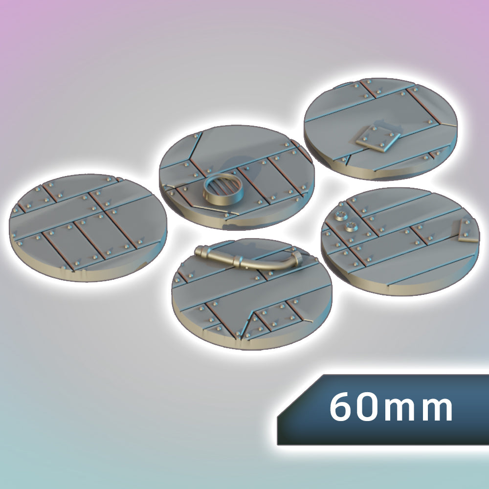 Salvage Crew Hull Plating Bases 25-70mm Bundle - Sci-Fi Grimdark Miniatures by Saucermen Studios, Wargame Scale 3D Printed - photo 6