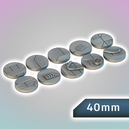 Salvage Crew Hull Plating Bases 25-70mm Bundle - Sci-Fi Grimdark Miniatures by Saucermen Studios, Wargame Scale 3D Printed - photo 7