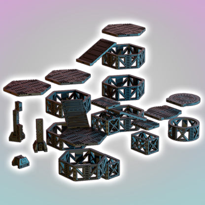 Flatline City: Second Wave - Gantry Extensions - Sci-Fi Grimdark Miniatures by Saucermen Studios, Wargame Scale 3D Printed - photo 4