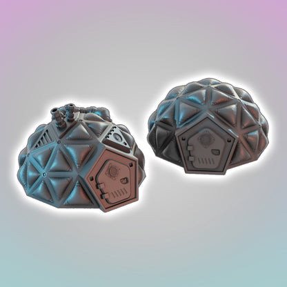 Flatline City: Second Wave - Slum Tents - Sci-Fi Grimdark Miniatures by Saucermen Studios, Wargame Scale 3D Printed