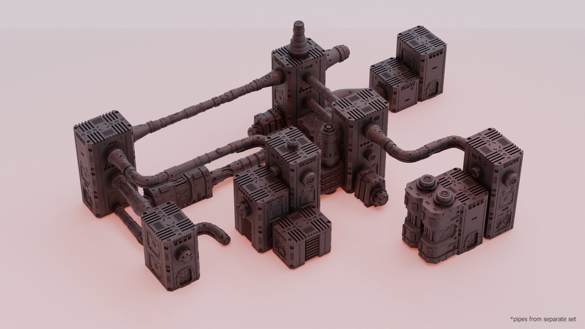 Flatline City: Second Wave - Pipeline Manifold System - Sci-Fi Grimdark Miniatures by Saucermen Studios, Wargame Scale 3D Printed - photo 3