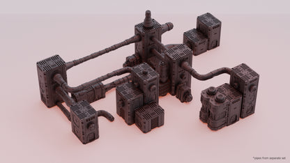 Flatline City: Second Wave - Pipeline Manifold System - Sci-Fi Grimdark Miniatures by Saucermen Studios, Wargame Scale 3D Printed - photo 3
