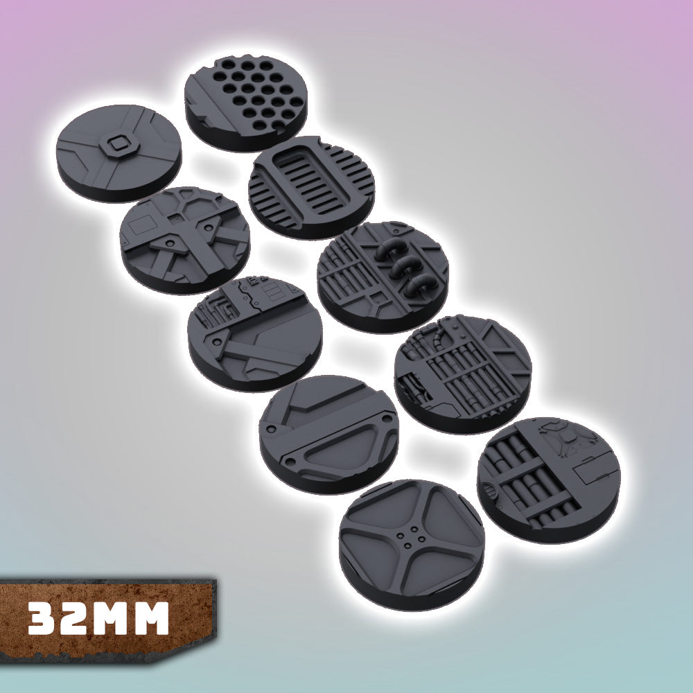 Factory Industrial Bases 25-70mm Bundle - Sci-Fi Grimdark Miniatures by Saucermen Studios, Wargame Scale 3D Printed - photo 2