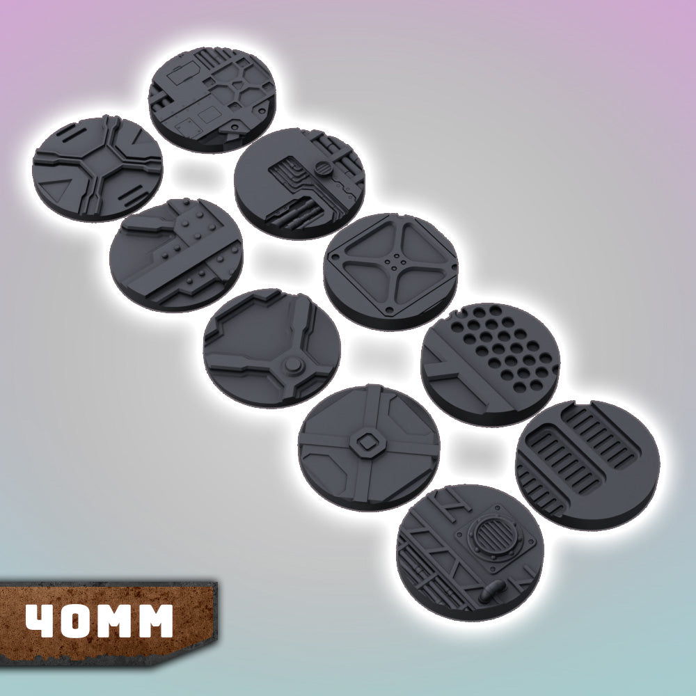 Factory Industrial Bases 25-70mm Bundle - Sci-Fi Grimdark Miniatures by Saucermen Studios, Wargame Scale 3D Printed - photo 3