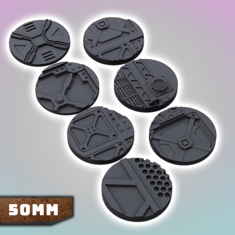 Factory Industrial Bases 25-70mm Bundle - Sci-Fi Grimdark Miniatures by Saucermen Studios, Wargame Scale 3D Printed - photo 7