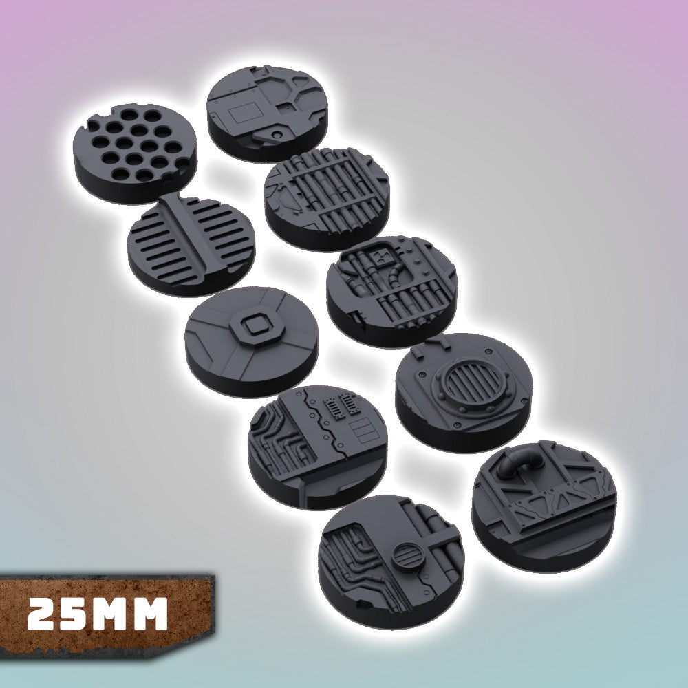 Factory Industrial Bases 25-70mm Bundle - Sci-Fi Grimdark Miniatures by Saucermen Studios, Wargame Scale 3D Printed - photo 9