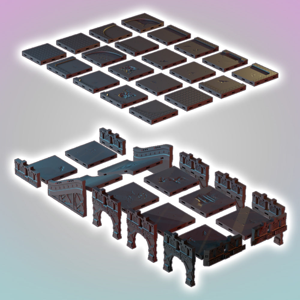 Flatline City: Second Wave - Modular Road & Bridges - Sci-Fi Grimdark Miniatures by Saucermen Studios, Wargame Scale 3D Printed - photo 2