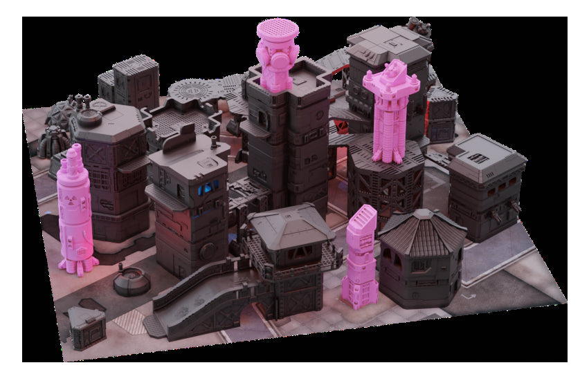 Flatline City: Second Wave - Signage Pack 2 - Sci-Fi Grimdark Miniatures by Saucermen Studios, Wargame Scale 3D Printed - photo 3