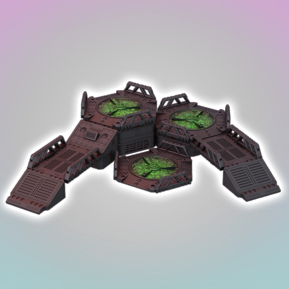 Flatline City: Second Wave - Waste Treatment Plant - Sci-Fi Grimdark Miniatures by Saucermen Studios, Wargame Scale 3D Printed