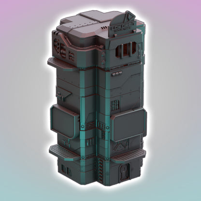 Flatline City – Corpo Tower - Sci-Fi Grimdark Miniatures by Saucermen Studios, Wargame Scale 3D Printed